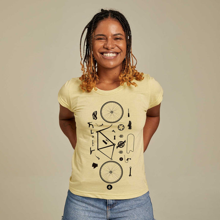 Recycled Polyester + Linen Women's T-shirt - Desconstrubike