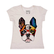 Recycled Polyester + Linen Women's T-shirt - Dog Hipster