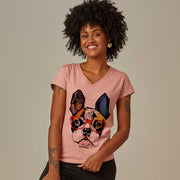 Women's V-neck T-shirt - Dog Hipster