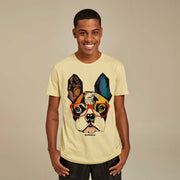 Recycled Polyester + Linen Men's T-shirt - Dog Hipster