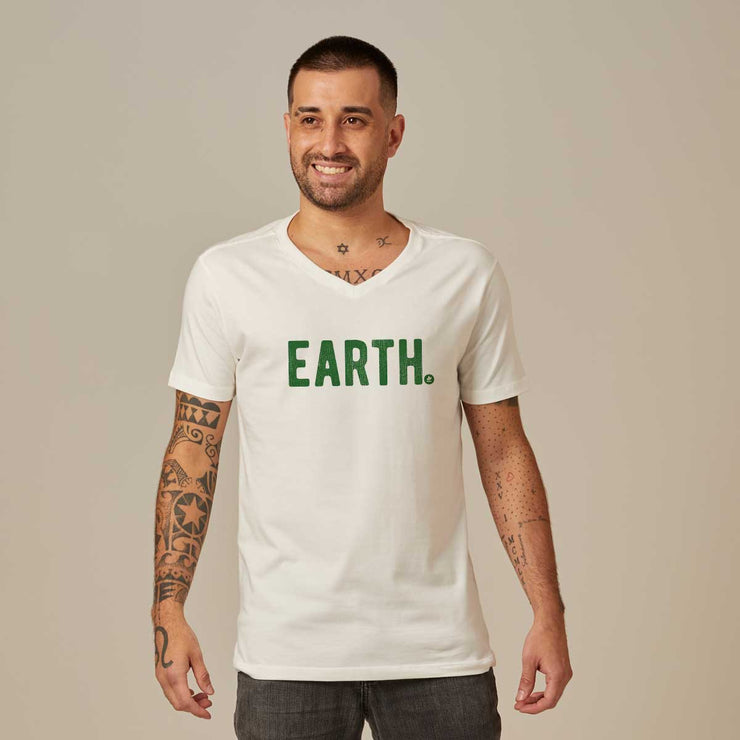 Men's V-neck T-shirt - Earth