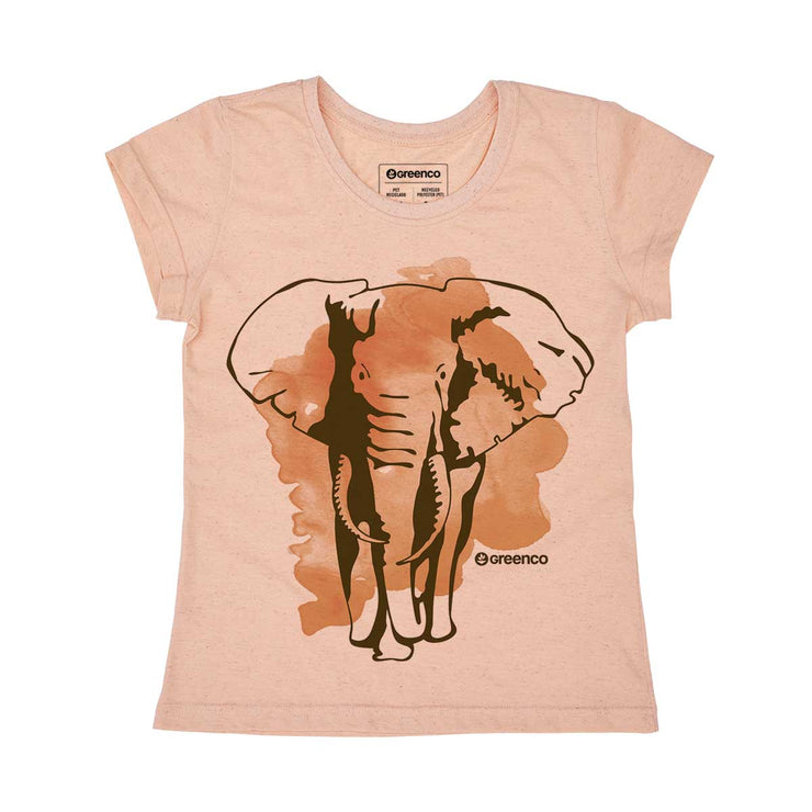 Recycled Polyester + Linen Women's T-shirt - Elephant