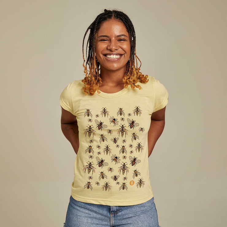 Recycled Polyester + Linen Women's T-shirt - Swarm