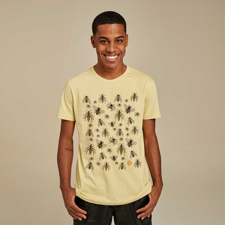 Recycled Polyester + Linen Men's T-shirt - Swarm