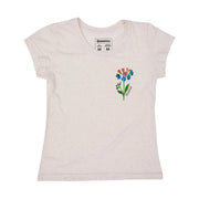 Recycled Polyester + Linen Women's T-shirt - Watercolor Flower