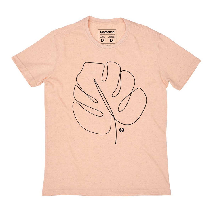 Recycled Polyester + Linen Men's T-shirt - Leaf Backside