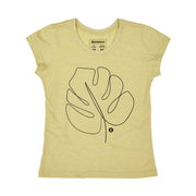 Recycled Polyester + Linen Women's T-shirt - Leaf Backside
