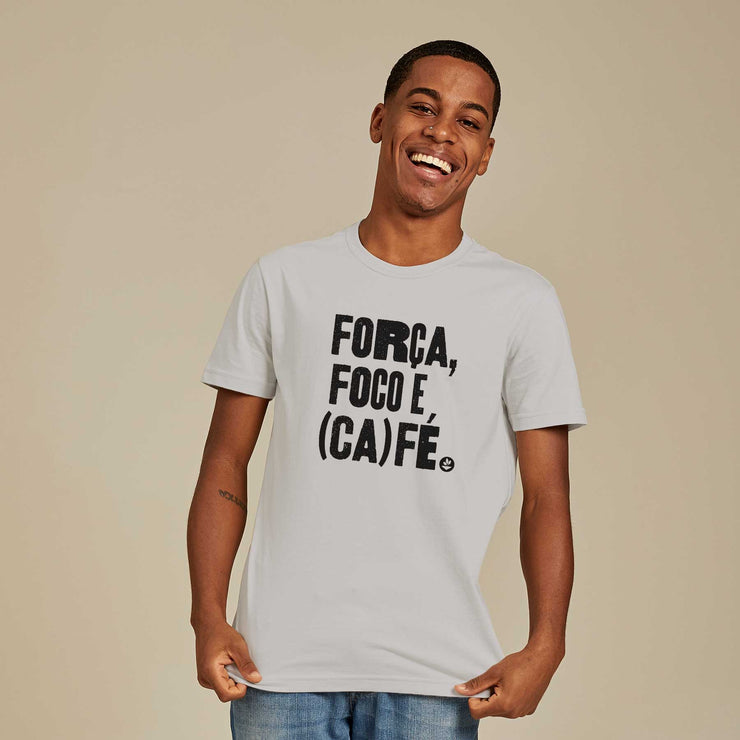 Organic Cotton Men's T-shirt - Força, Foco e Café