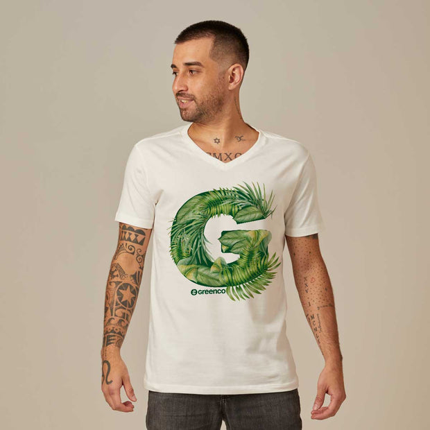 Men's V-neck T-shirt - G Leaves