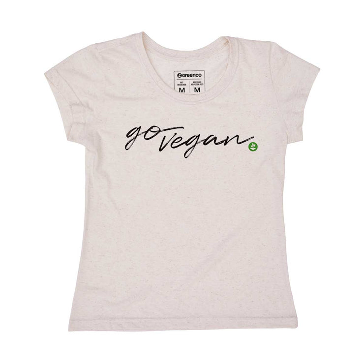 Recycled Polyester + Linen Women's T-shirt - Go Vegan
