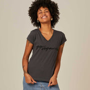 Women's V-neck T-shirt - Go Vegan