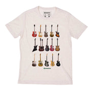 Recycled Polyester + Linen Men's T-shirt - Guitar Types