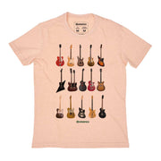 Recycled Polyester + Linen Men's T-shirt - Guitar Types