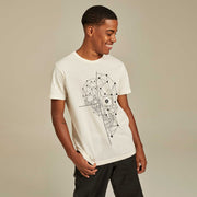 Recycled Polyester + Linen Men's T-shirt - Half Skull