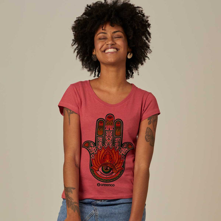 Recotton Women's T-shirt - Hamsa Color