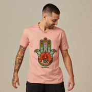 Men's V-neck T-shirt - Hamsa Color