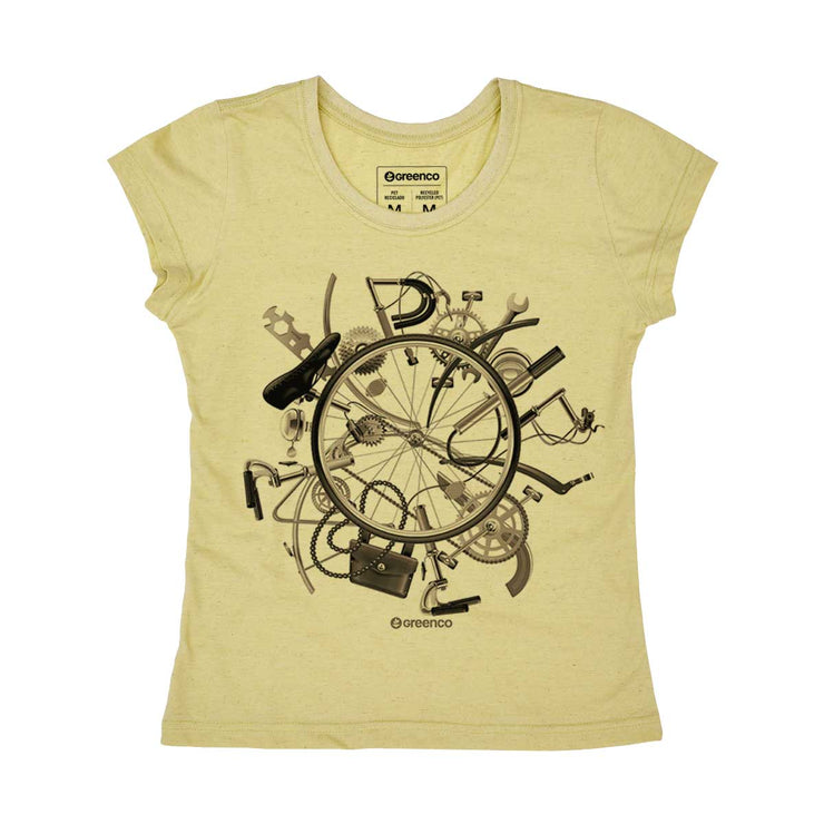 Recycled Polyester + Linen Women's T-shirt - I Love Bike