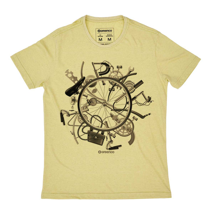 Recycled Polyester + Linen Men's T-shirt - I Love Bike