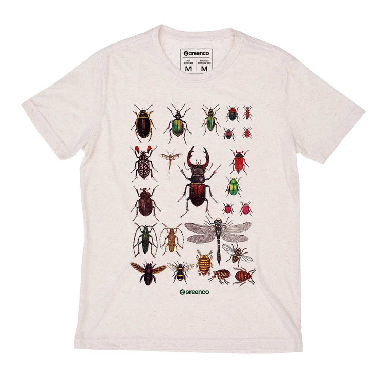 Recycled Polyester + Linen Men's T-shirt - Insects