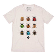 Recycled Polyester + Linen Men's T-shirt - Ladybugs