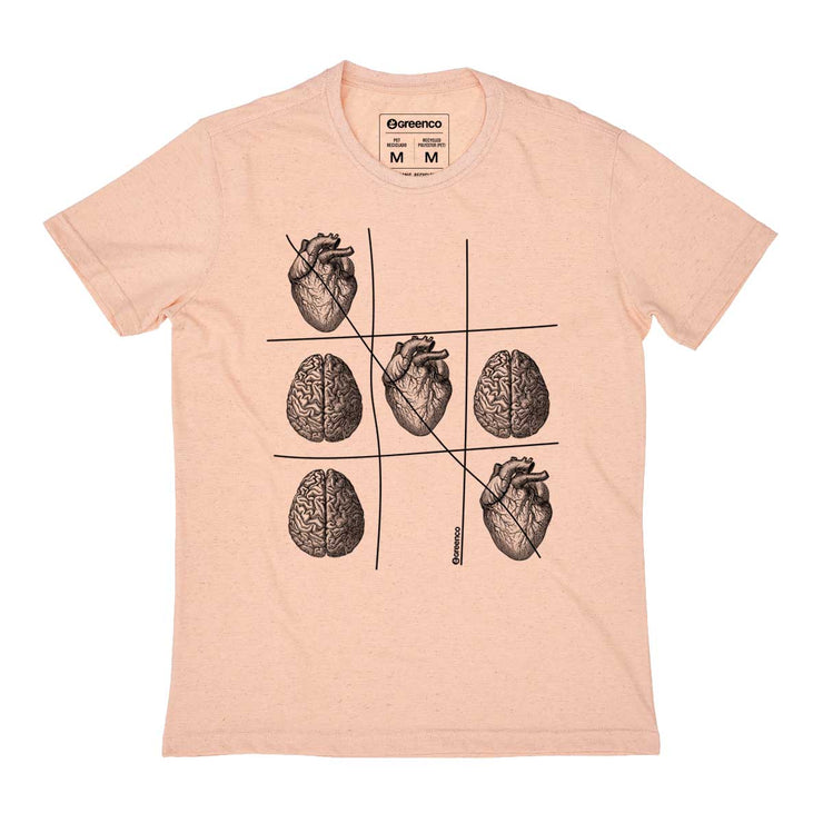 Recycled Polyester + Linen Men's T-shirt - Emotion Tic-Tac-Toe