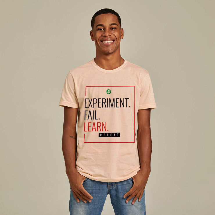 Recycled Polyester + Linen Men's T-shirt - Learn