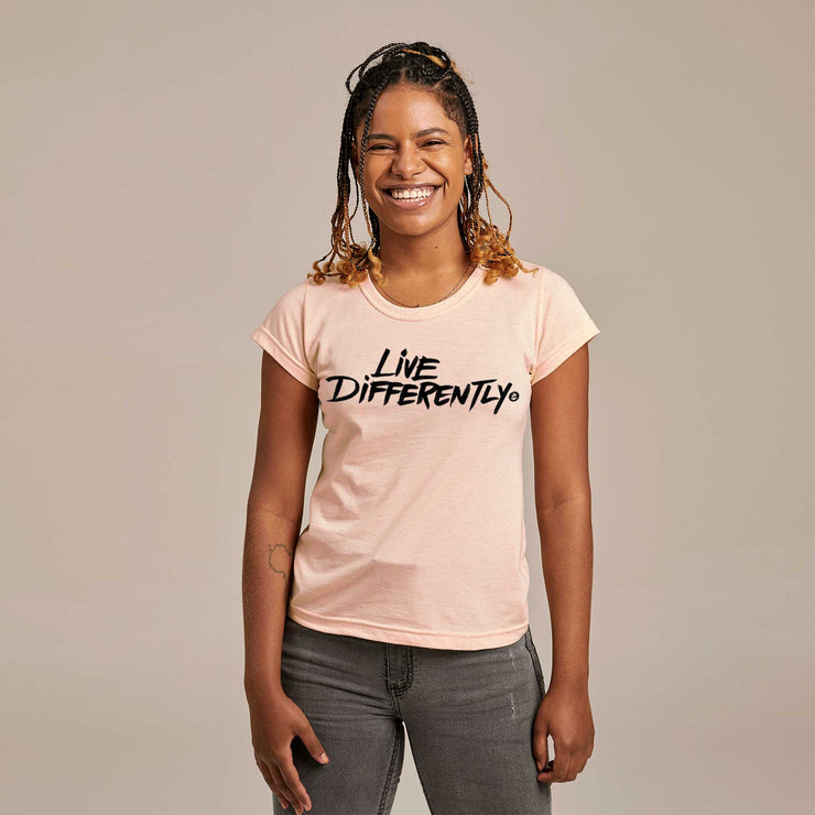 Recycled Polyester + Linen Women's T-shirt - Live Differently