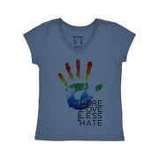 Women's V-neck T-shirt - More Love Less Hate