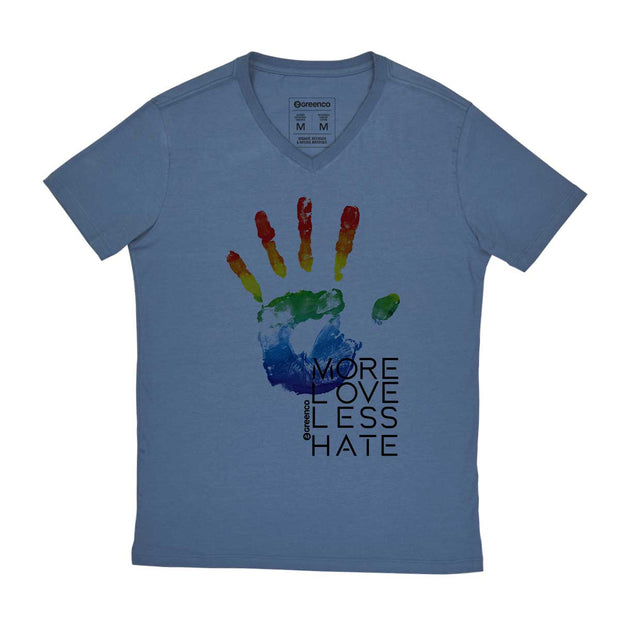Men's V-neck T-shirt - More Love Less Hate