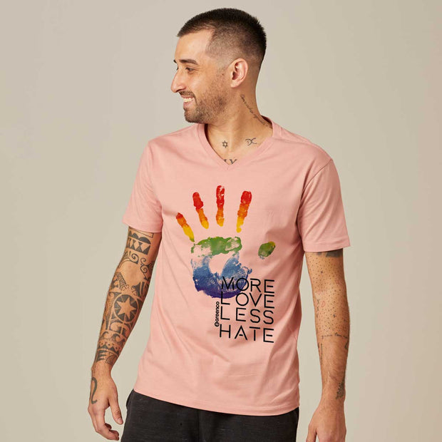 Men's V-neck T-shirt - More Love Less Hate