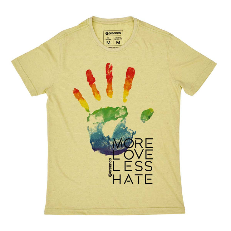 Recycled Polyester + Linen Men's T-shirt - More Love Less Hate