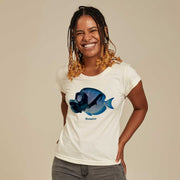 Recycled Polyester + Linen Women's T-shirt - Mask Fish