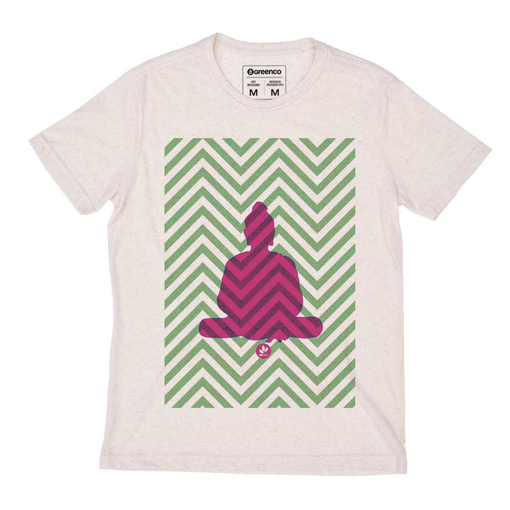 Recycled Polyester + Linen Men's T-shirt - Meditation