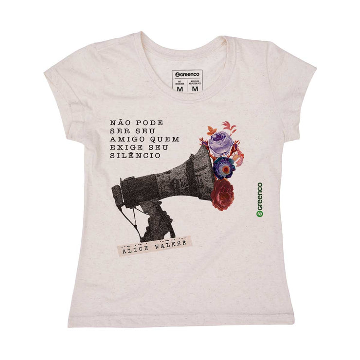 Recycled Polyester + Linen Women's T-shirt - Megaphone