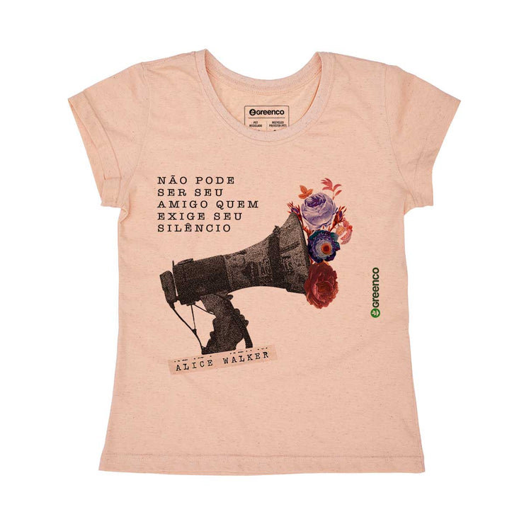 Recycled Polyester + Linen Women's T-shirt - Megaphone