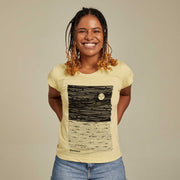 Recycled Polyester + Linen Women's T-shirt - Moon Eyes