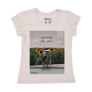 Recycled Polyester + Linen Women's T-shirt - My Body My Rules