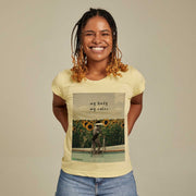 Recycled Polyester + Linen Women's T-shirt - My Body My Rules