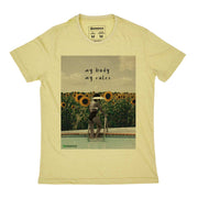 Recycled Polyester + Linen Men's T-shirt - My Body My Rules