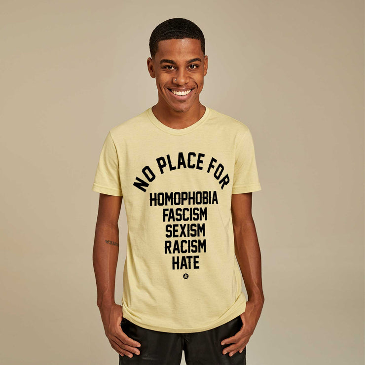 Recycled Polyester + Linen Men's T-shirt - No Place