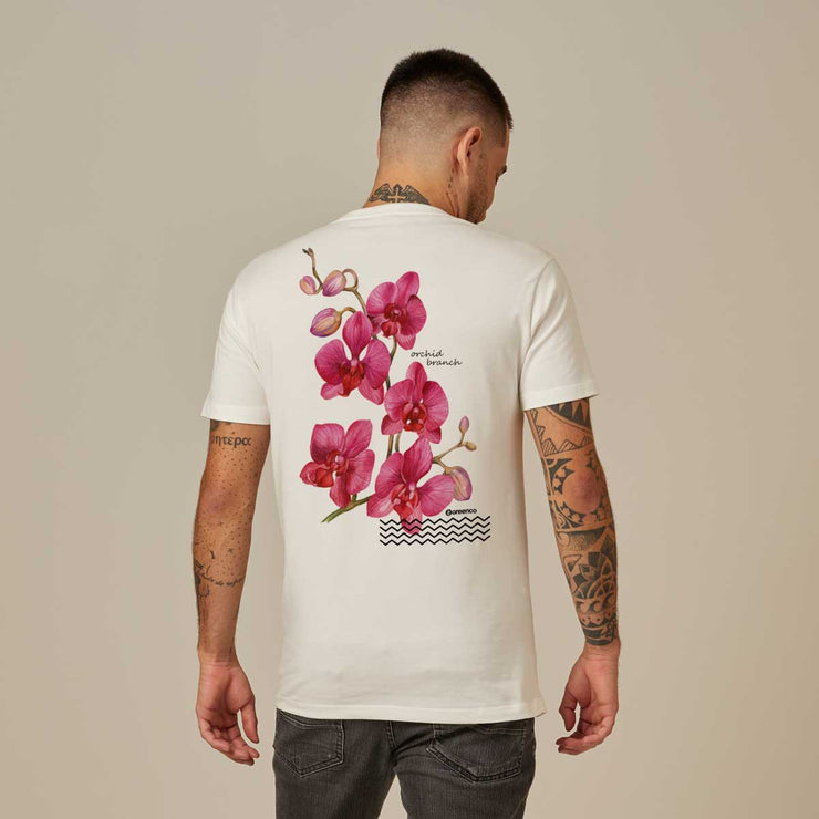 Men's V-neck T-shirt - Rose Orquid Backside