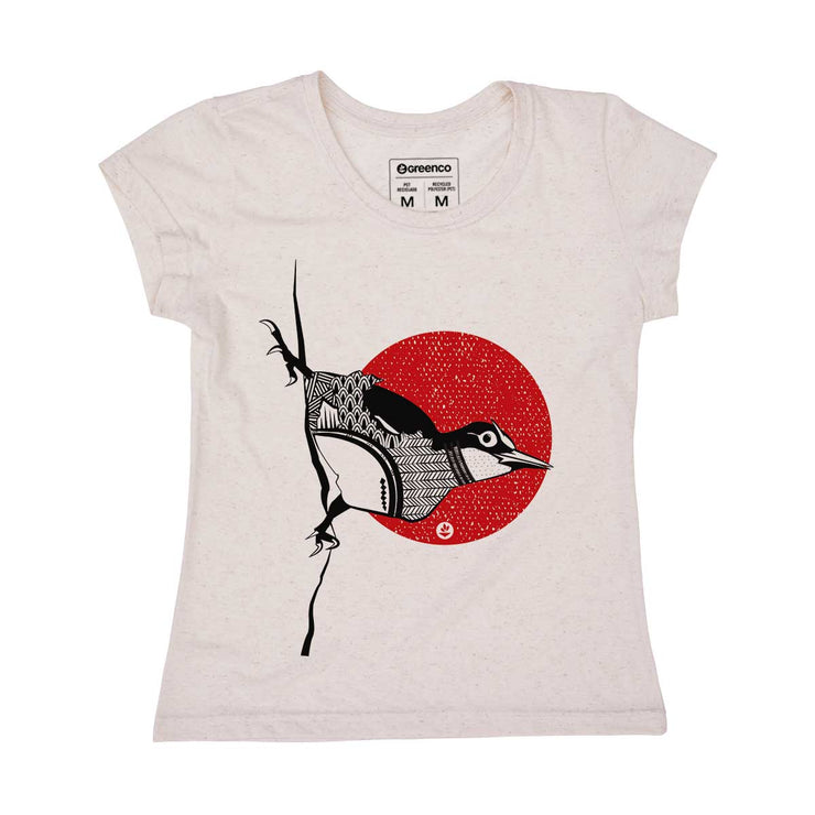 Recycled Polyester + Linen Women's T-shirt - Bird