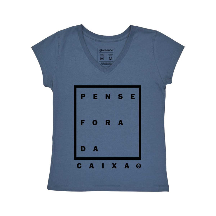 Women's V-neck T-shirt - Pense Fora da Caixa