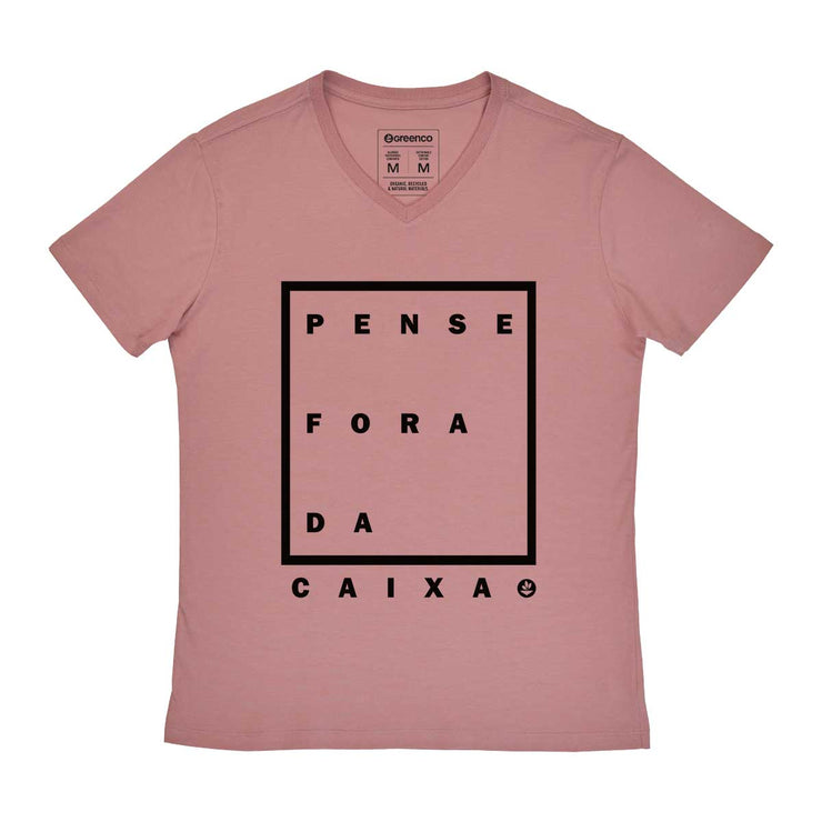 Men's V-neck T-shirt - Pense Fora da Caixa