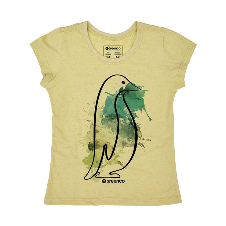 Recycled Polyester + Linen Women's T-shirt - Pinguim