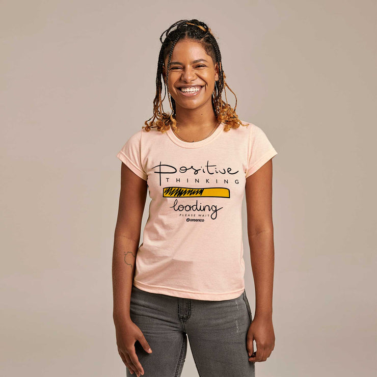 Recycled Polyester + Linen Women's T-shirt - Positive Thinking