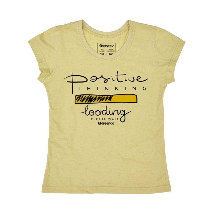 Recycled Polyester + Linen Women's T-shirt - Positive Thinking