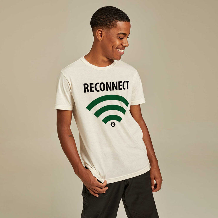 Recycled Polyester + Linen Men's T-shirt - Reconnect