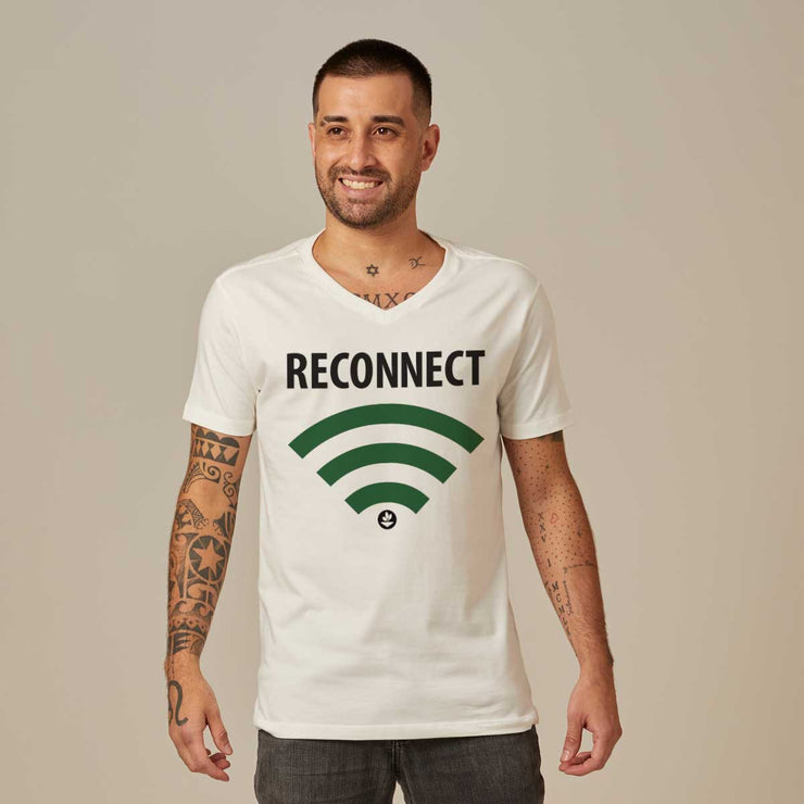 Men's V-neck T-shirt - Reconnect