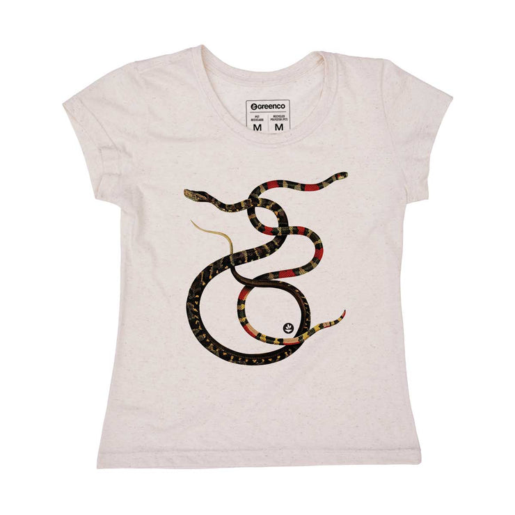 Recycled Polyester + Linen Women's T-shirt - Snakes